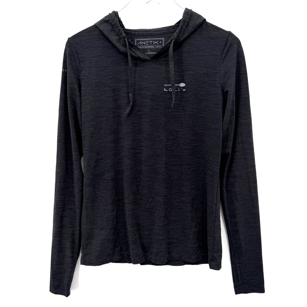 Anetik Performance Hoodie UPF 30+ Womens Size L Long Sleeve Lightweight Gray